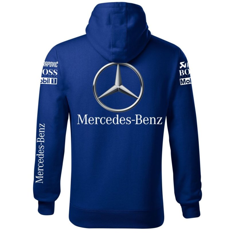 Autóipari Férfi Kapucnis Mercedes Benz - Kék - Méret: 4XL