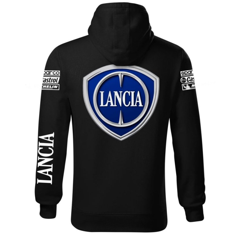 Autóipari Férfi Kapucnis Lancia - Fekete - Méret: XL