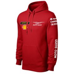 Motoros Férfi Kapucnis Motto Guzzi - Piros