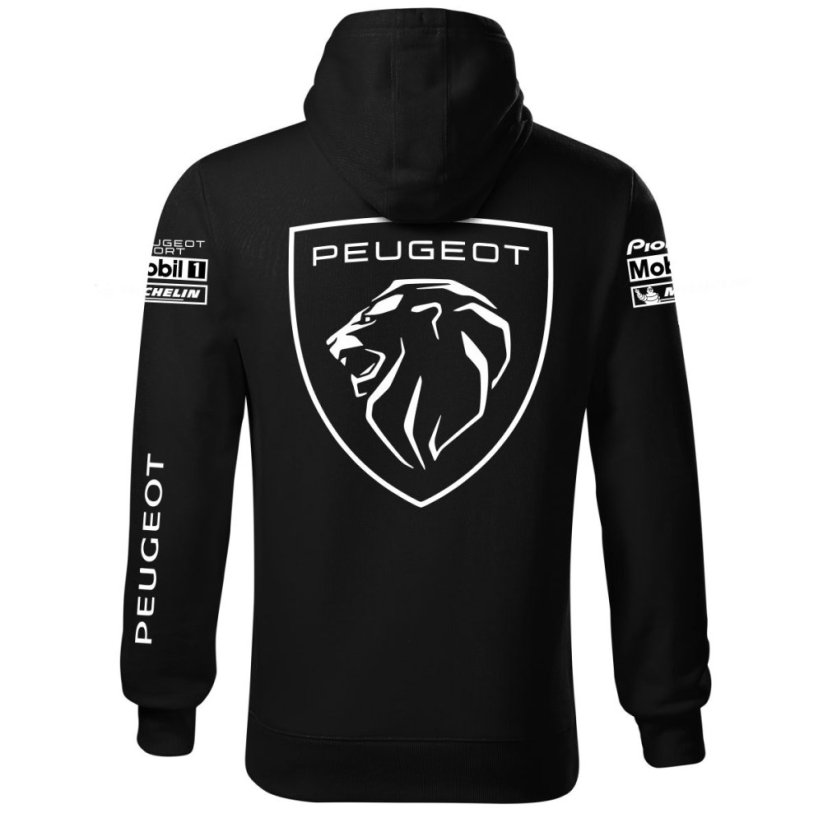 Autóipari Férfi Kapucnis Peugeot New - Fekete - Méret: S