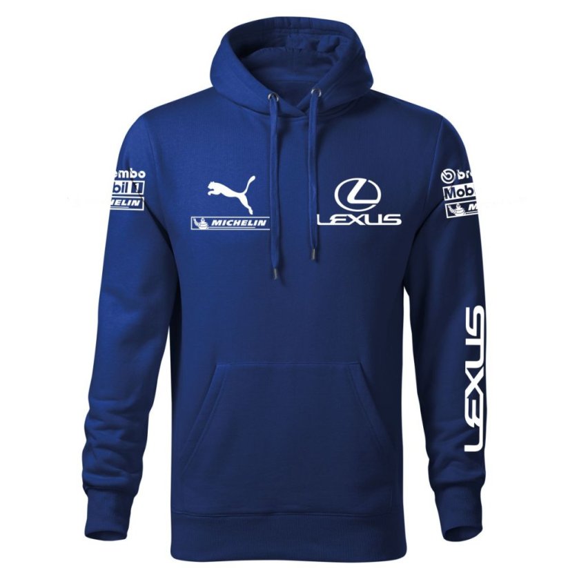 Autóipari Férfi Kapucnis Lexus - Kék - Méret: S