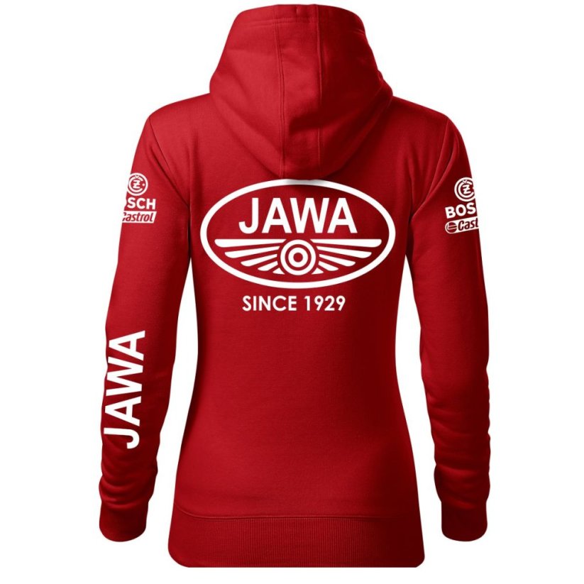 Damska bluza motocyklowa Jawa - czerwona - Rozmiar: XL