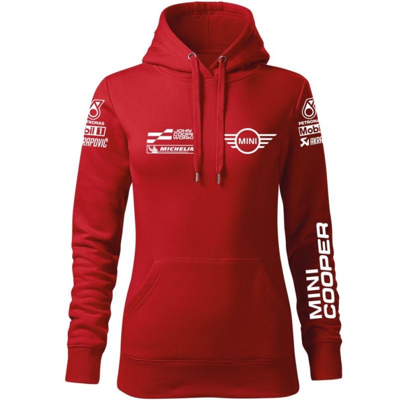 Bluza samochodowa dla kobiet Mini Cooper - czerwona - Rozmiar: 2XL