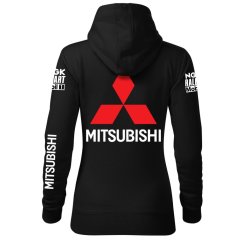 Automobilová Dámská Mikina Mitshubishi - Černá