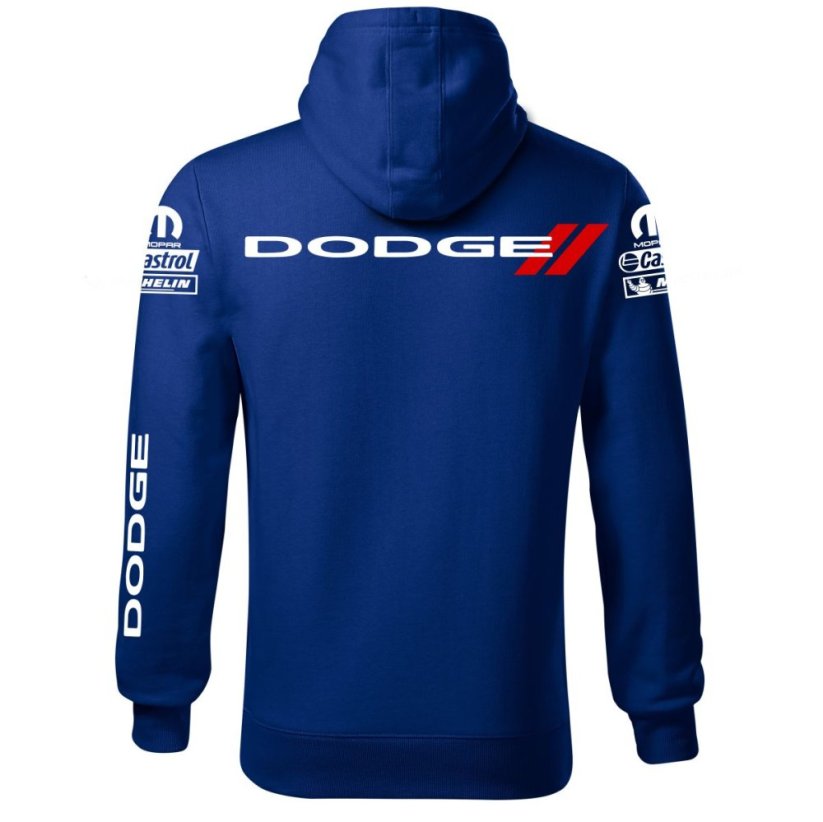 Autóipari Férfi Kapucnis Dodge - Kék - Méret: 4XL
