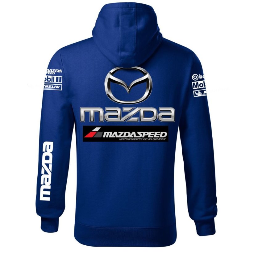 Autóipari Férfi Kapucnis Mazda - Kék - Méret: L