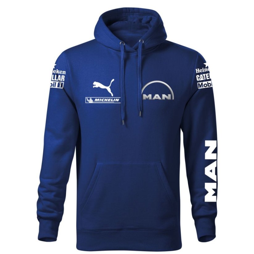 Autóipari Férfi Kapucnis Man - Kék - Méret: L