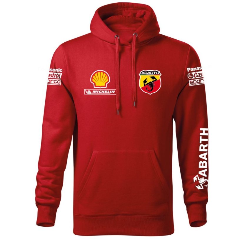 Autóipari Férfi Kapucnis Fiat Abarth - Piros - Méret: L