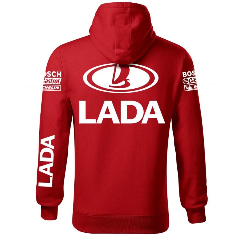 Autóipari Férfi Kapucnis Lada - Piros - Méret: L