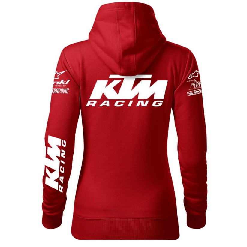 Damska Bluza Motocyklowa K.M. - Czerwona - Rozmiar: 2XL