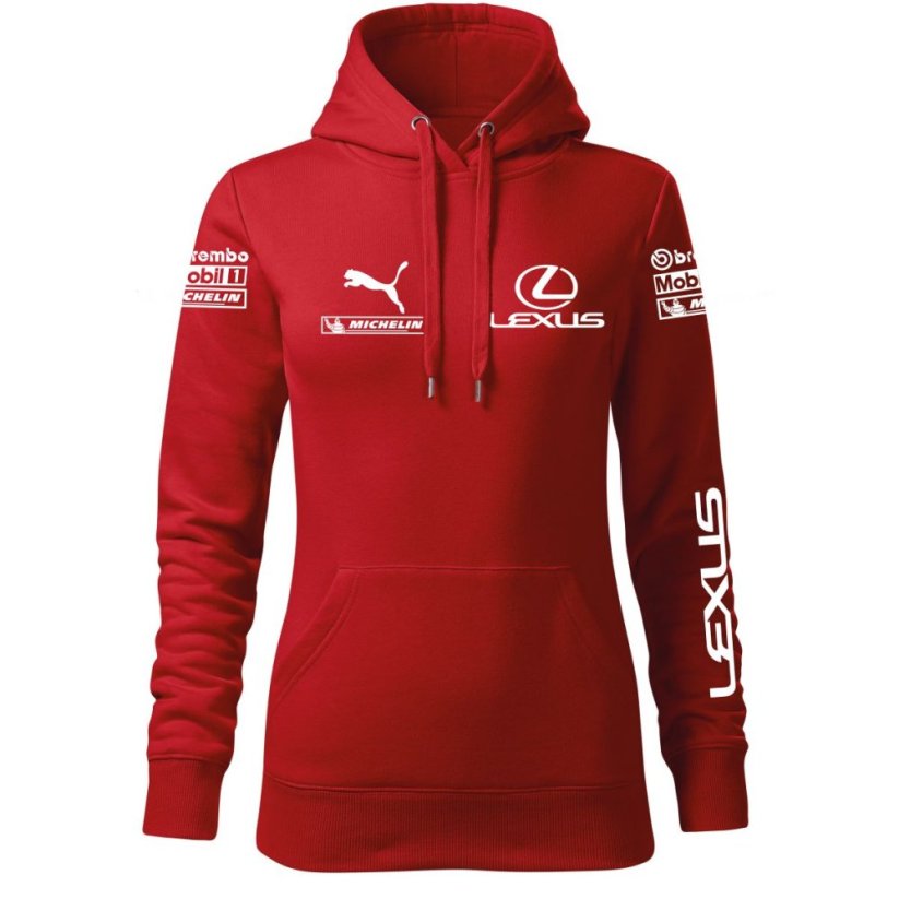 Bluza samochodowa dla kobiet Lexus - czerwona - Rozmiar: S