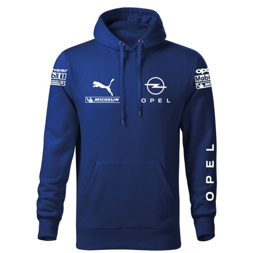 Autóipari Férfi Kapucnis Opel - Kék - Méret: XL