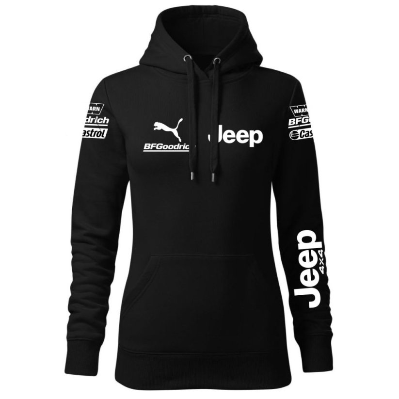Automobilová Dámská Mikina Jeep - Černá - Velikost: L
