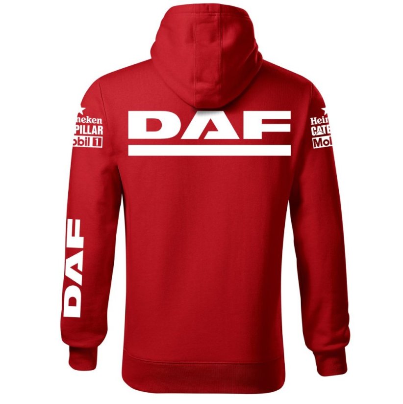 Autóipari Férfi Kapucnis DAF - Piros - Méret: M