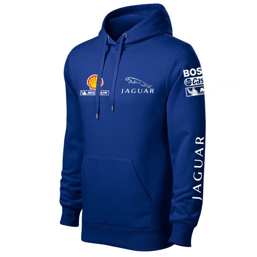 Autóipari Férfi Kapucnis Jaguar - Kék - Méret: 2XL