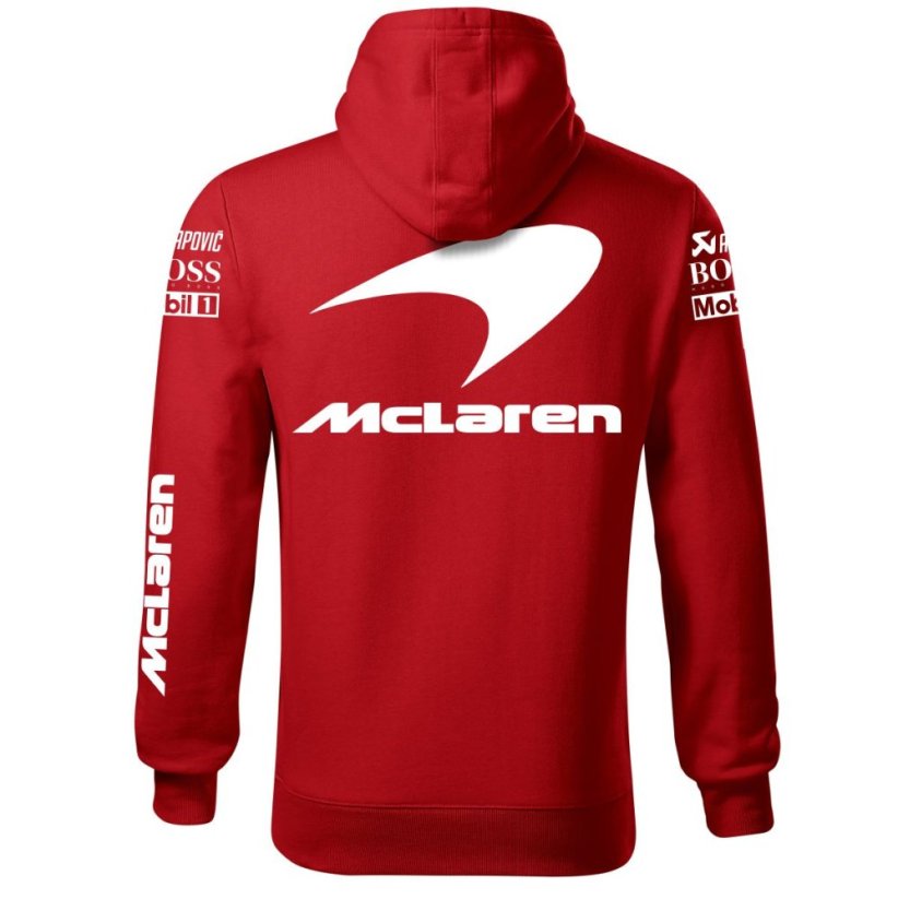 Autóipari Férfi Kapucnis Mclaren - Piros - Méret: 2XL