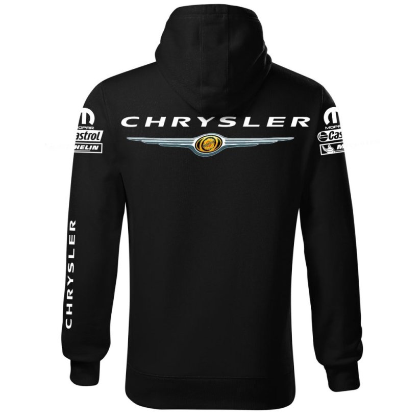 Autóipari Férfi Kapucnis Chrysler - Fekete - Méret: XL