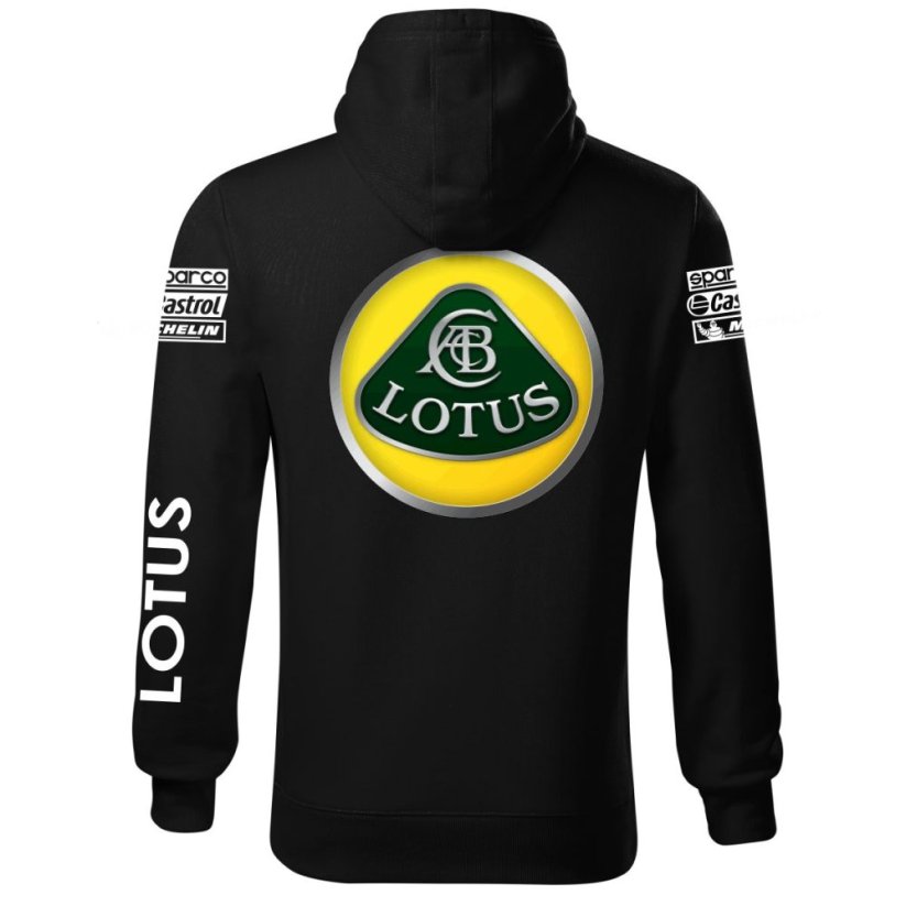 Autóipari Férfi Kapucnis Lotus - Fekete - Méret: XL