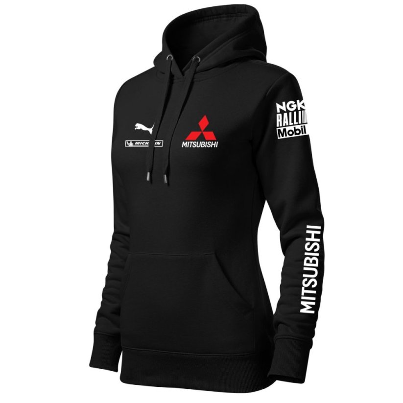 Automobilová Dámská Mikina Mitshubishi - Černá - Velikost: S