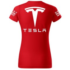 Női Póló Tesla - Piros