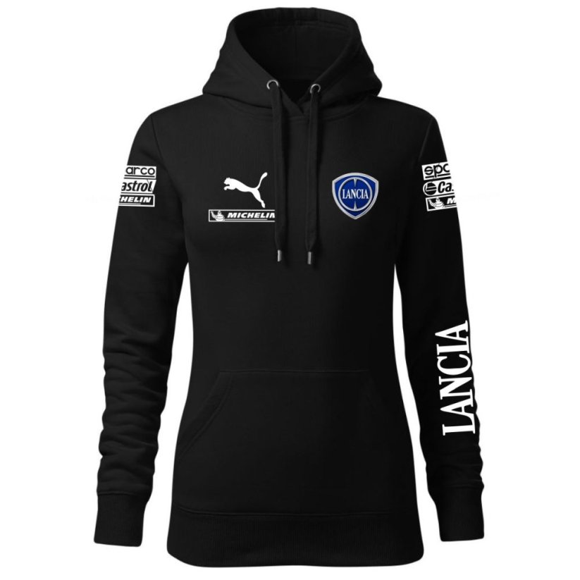 Automobilová Dámská Mikina Lancia - Černá - Velikost: L