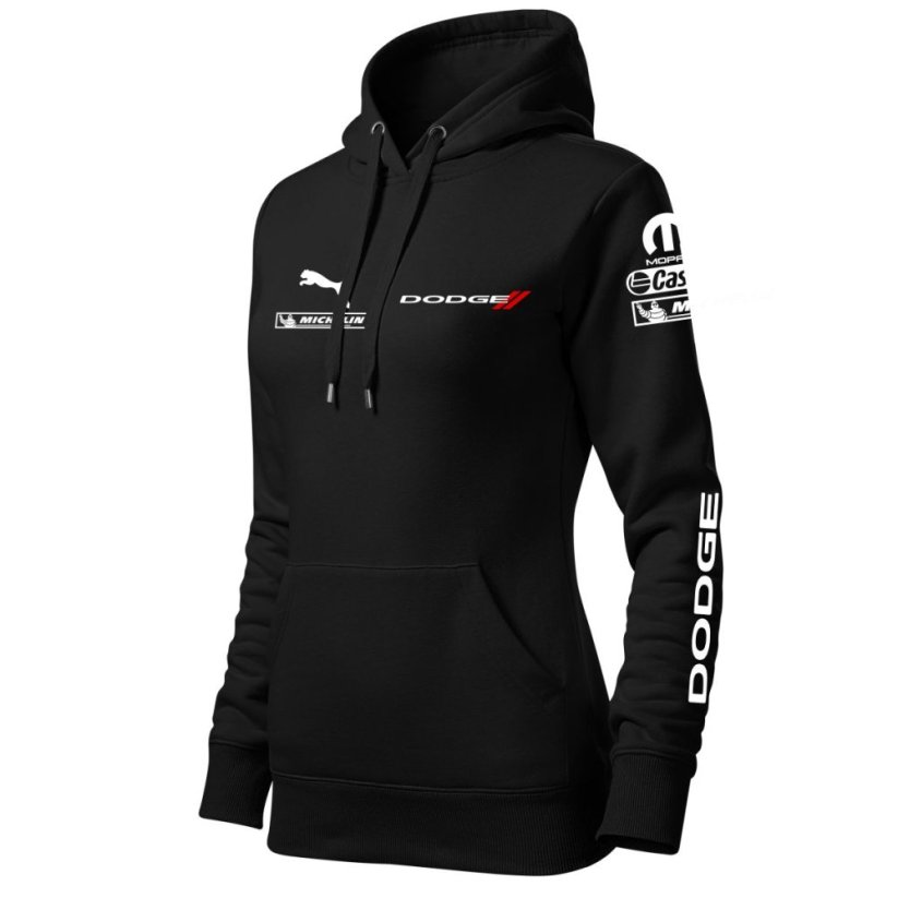 Automobilová Dámská Mikina Dodge - Černá - Velikost: XS