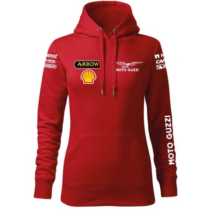 Damska bluza motocyklowa Motto Guzzi - czerwona - Rozmiar: M