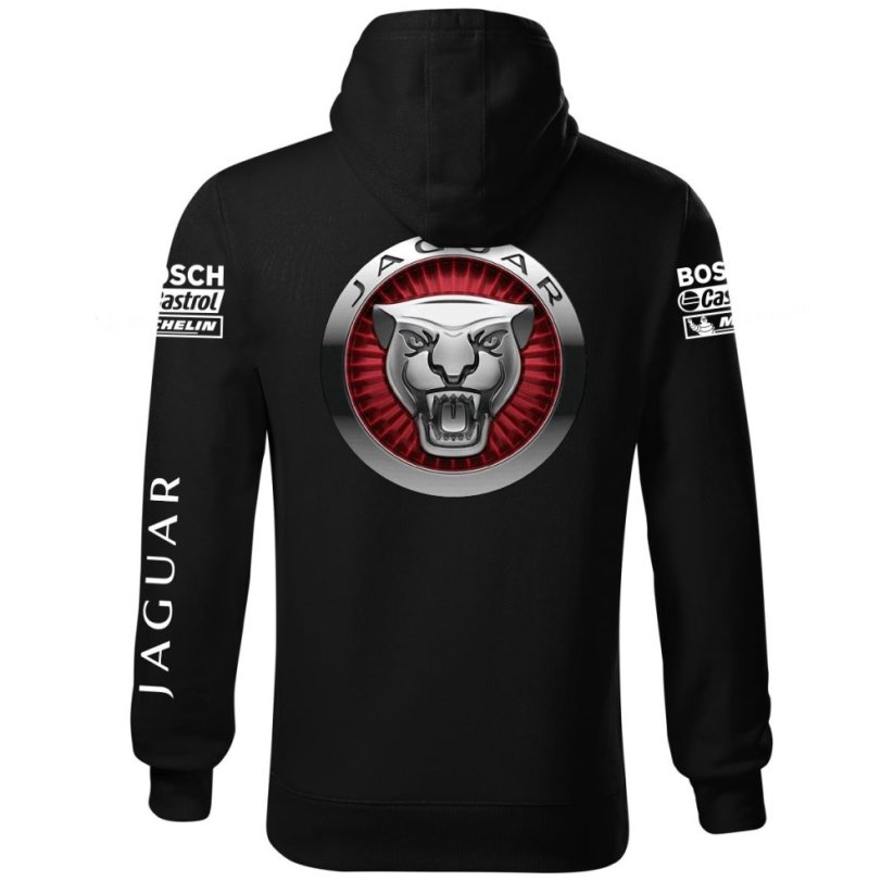 Autóipari Férfi Kapucnis Jaguar 2 - Fekete - Méret: 5XL