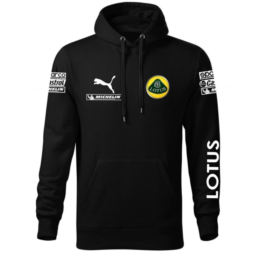 Autóipari Férfi Kapucnis Lotus - Fekete - Méret: XL