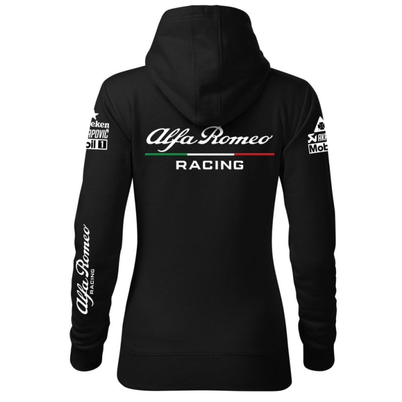 Automobilová Dámská Mikina Alfa Romeo - Černá - Velikost: M