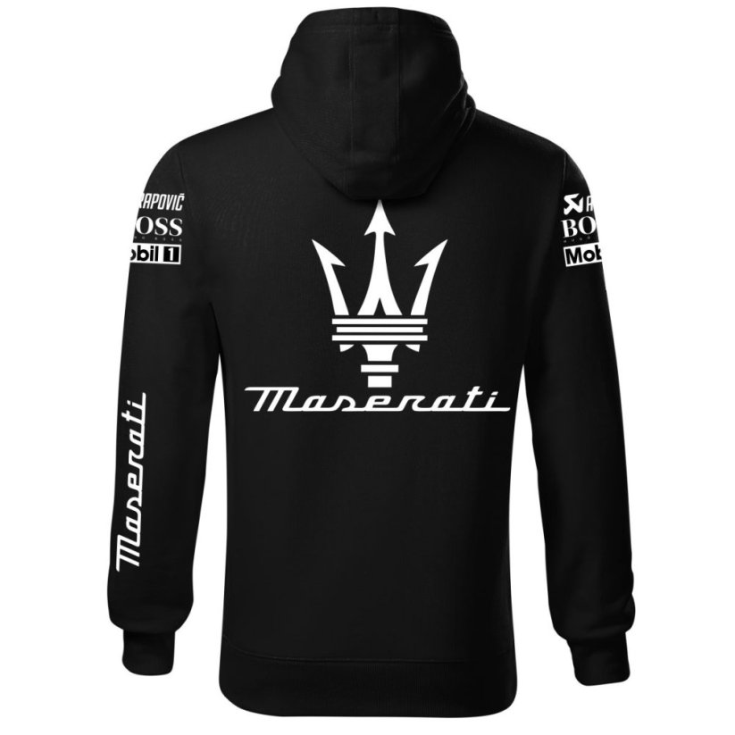 Autóipari Férfi Kapucnis Maserati - Fekete - Méret: XL