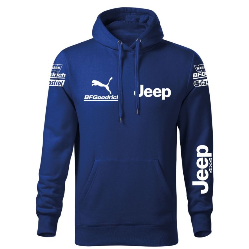 Autóipari Férfi Kapucnis Jeep - Kék - Méret: M