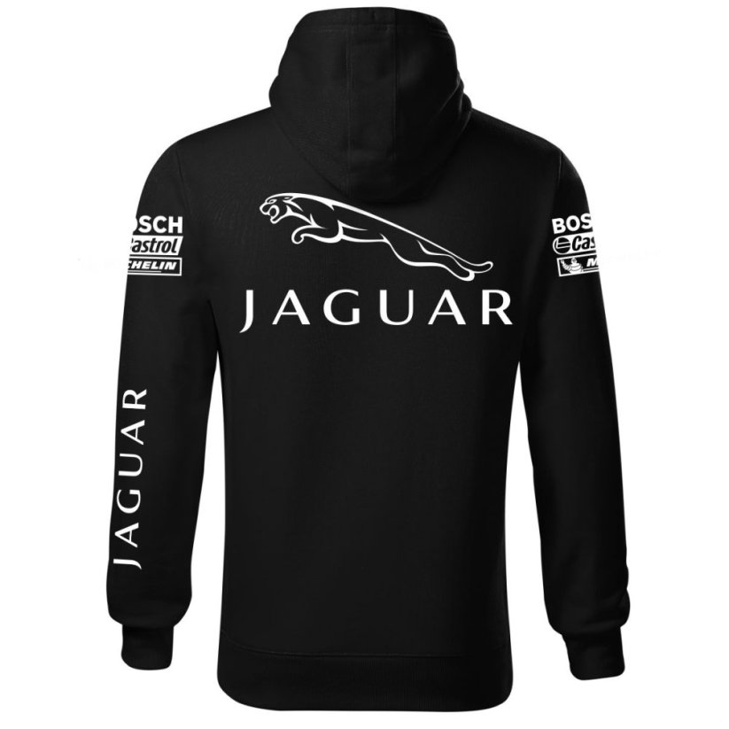 Autóipari Férfi Kapucnis Jaguar - Fekete - Méret: 3XL