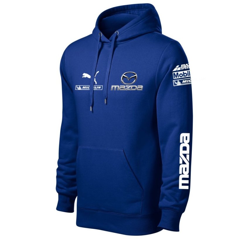 Autóipari Férfi Kapucnis Mazda - Kék - Méret: L