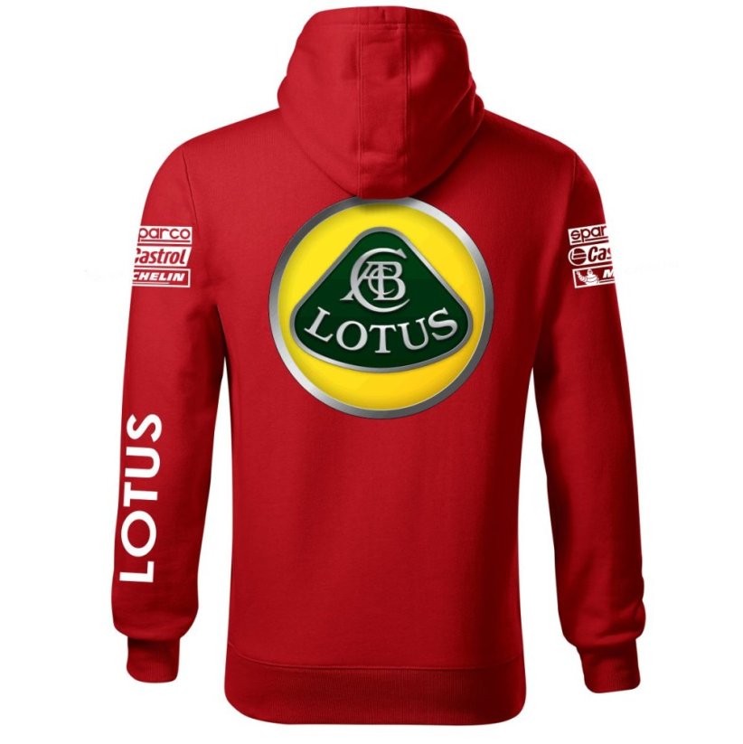 Autóipari Férfi Kapucnis Lotus - Piros - Méret: 4XL