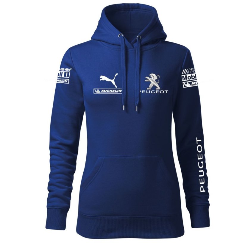 Automobilová Dámská Mikina Peugeot - Modrá - Velikost: 2XL