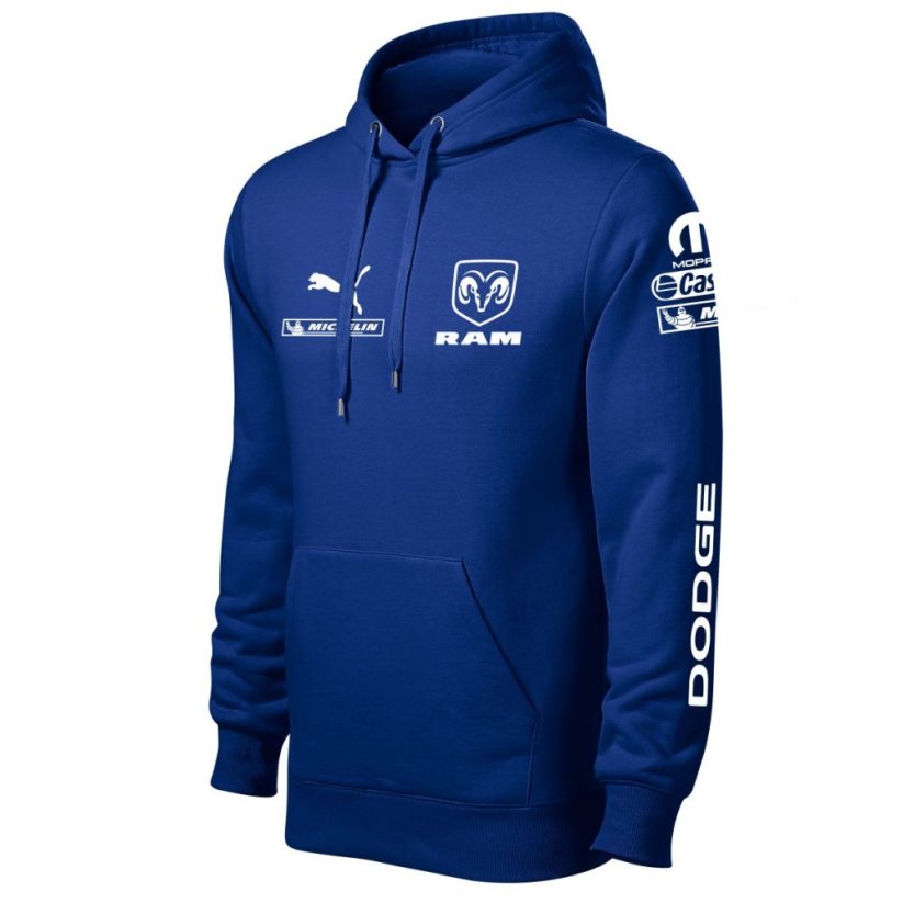 Autóipari Férfi Kapucnis Dodge Ram - Kék - Méret: S