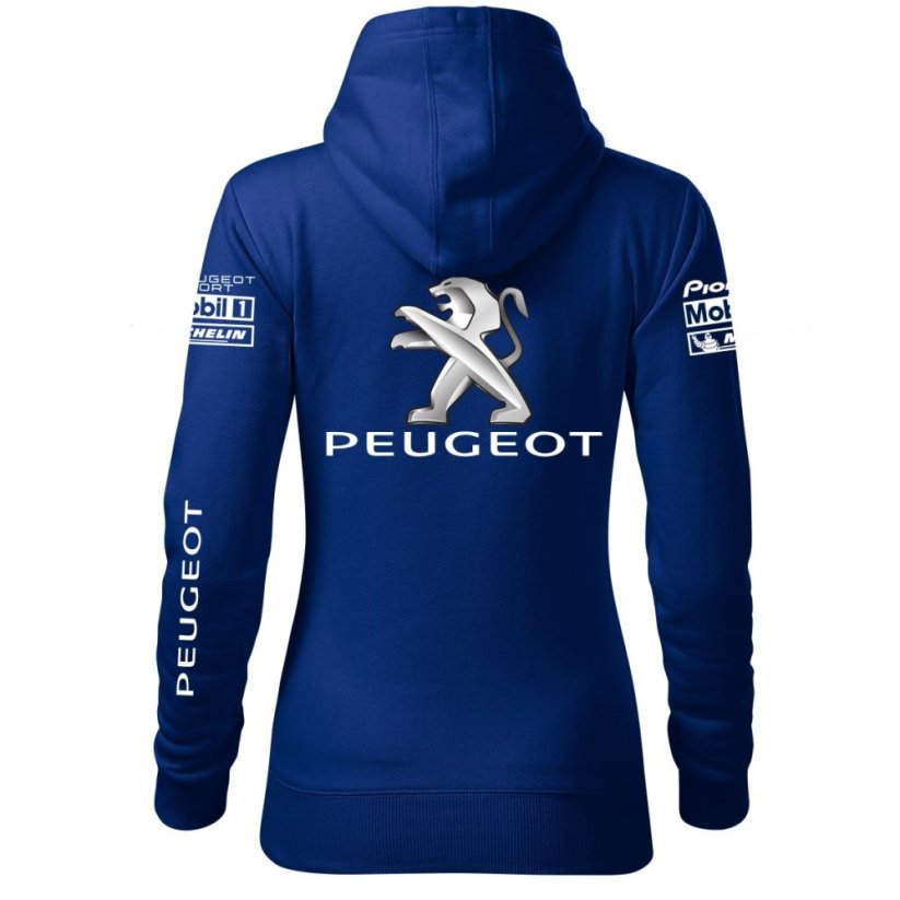 Automobilová Dámská Mikina Peugeot - Modrá - Velikost: 2XL