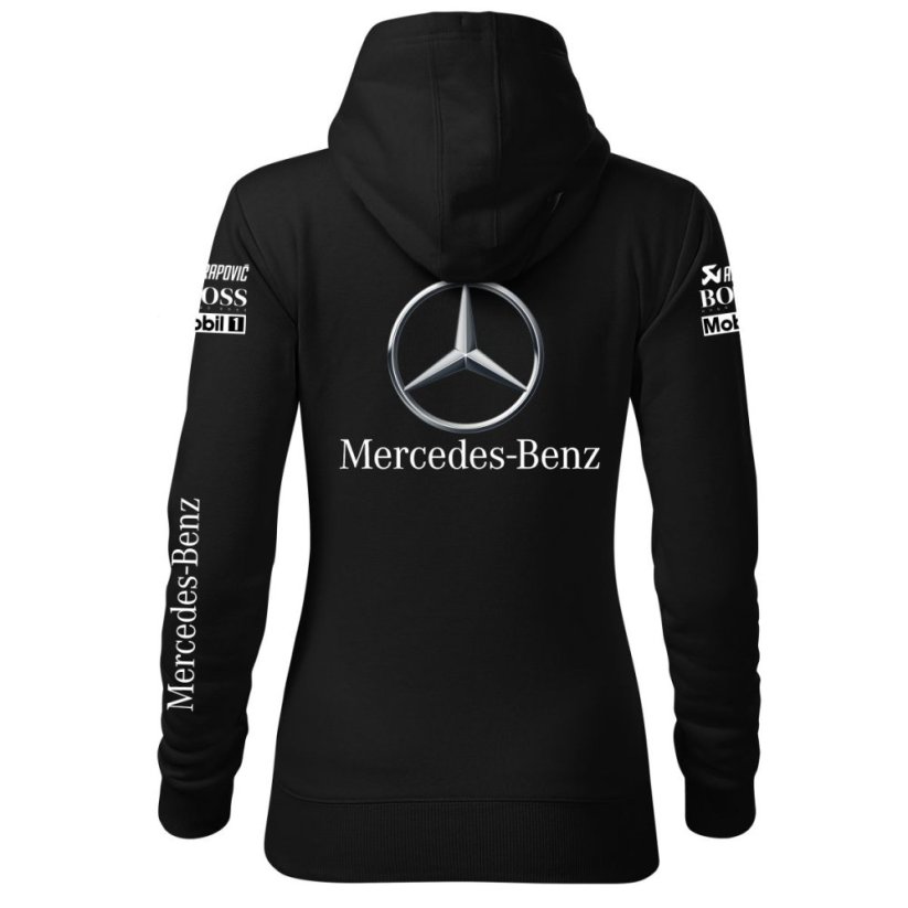 Automobilová Dámská Mikina Mercedes Benz - Černá - Velikost: 2XL