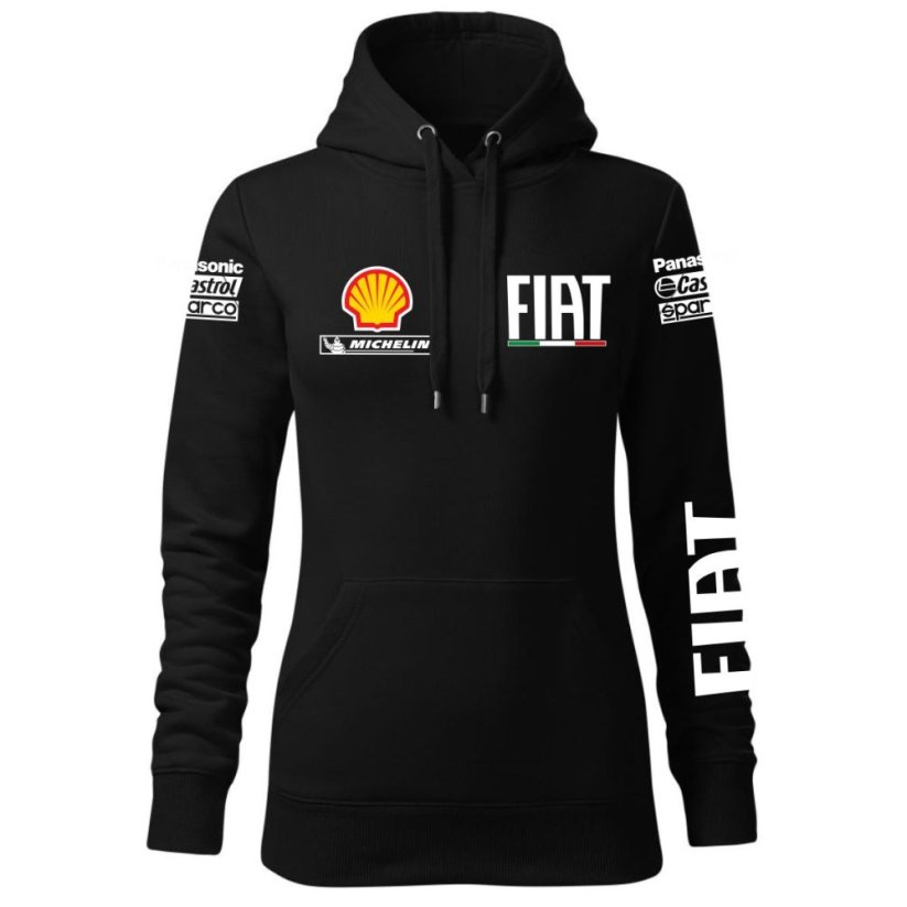 Automobilová Dámská Mikina Fiat - Černá - Velikost: M