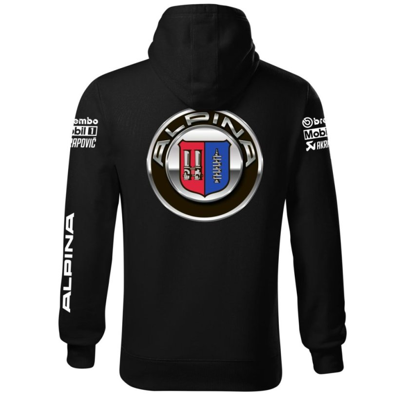 Autóipari Férfi Kapucnis Alpina - Fekete - Méret: 2XL