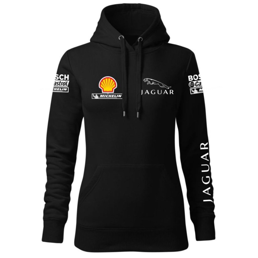 Automobilová Dámská Mikina Jaguar - Černá - Velikost: M