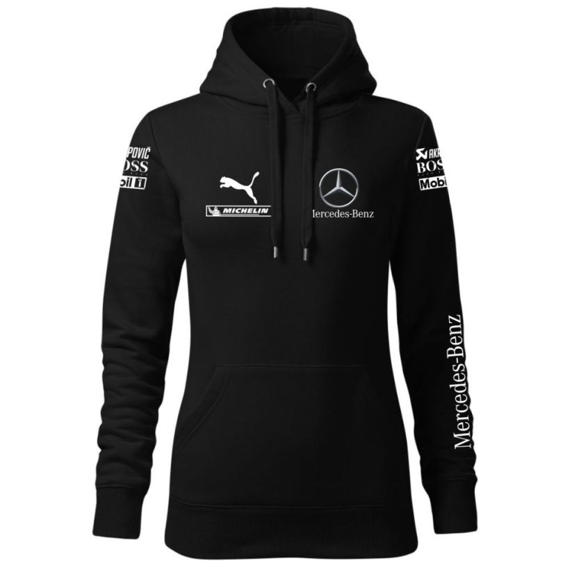 Automobilová Dámská Mikina Mercedes Benz - Černá - Velikost: 2XL