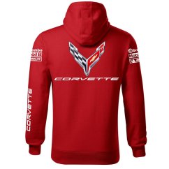 Autóipari Férfi Kapucnis Corvette - Piros