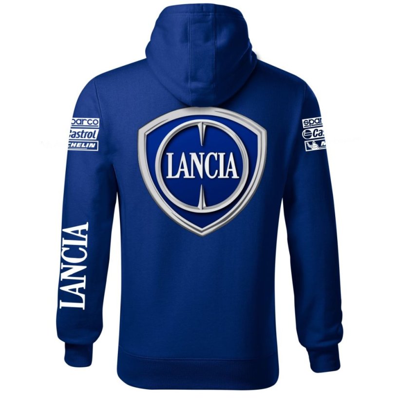 Autóipari Férfi Kapucnis Lancia - Kék - Méret: L