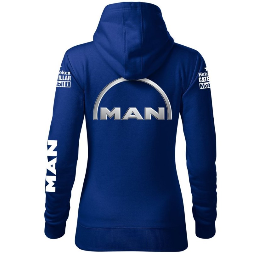 Automobilová Dámská Mikina Man - Modrá - Velikost: L
