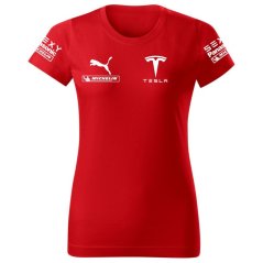Női Póló Tesla - Piros