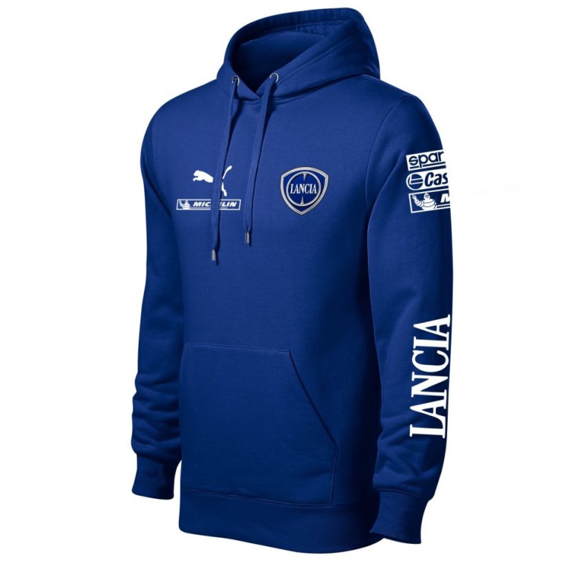 Autóipari Férfi Kapucnis Lancia - Kék - Méret: L
