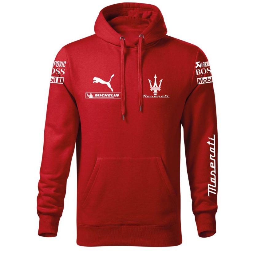 Autóipari Férfi Kapucnis Maserati - Piros - Méret: 4XL