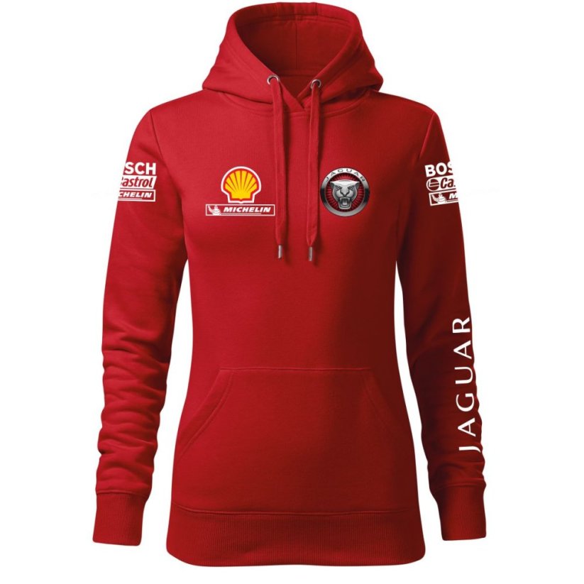 Bluza samochodowa dla kobiet Jaguar 2 - czerwona - Rozmiar: 2XL